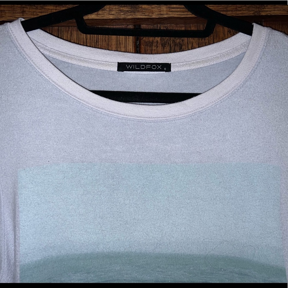 Rare Wildfox Ocean Shore Beach Waves Baggy Beach Jumper in Lavender Size Small - Picture 3 of 3